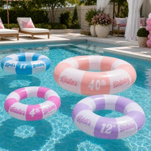 Birthday Pool Party Decorations Personalized Birthday Decoration Custom Party Favors Party Supplies Custom Pool Float Birthday Gift for Her image 6
