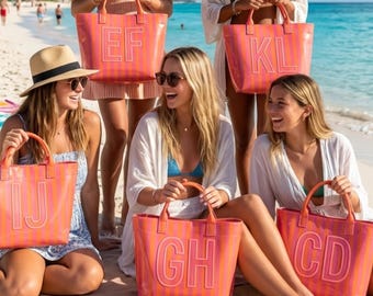 Custom Monogrammed Beach Bag for Girls Weekend Waterproof Personalized Pool Bag for Bachelorette Parties Custom Gift for Beach Vacations