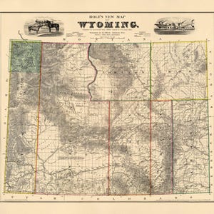 ホルトによるワイオミング州の新地図：1883年米国土地局の公式記録からの許可を得て編集
