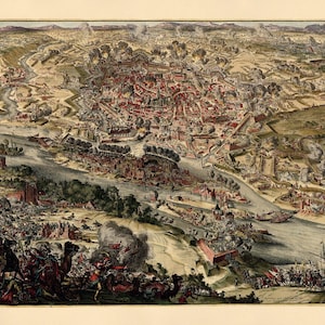 Vintage Map: Siege of Vienna from a Collection of Plans of Fortifications and Battles, 1684-1709