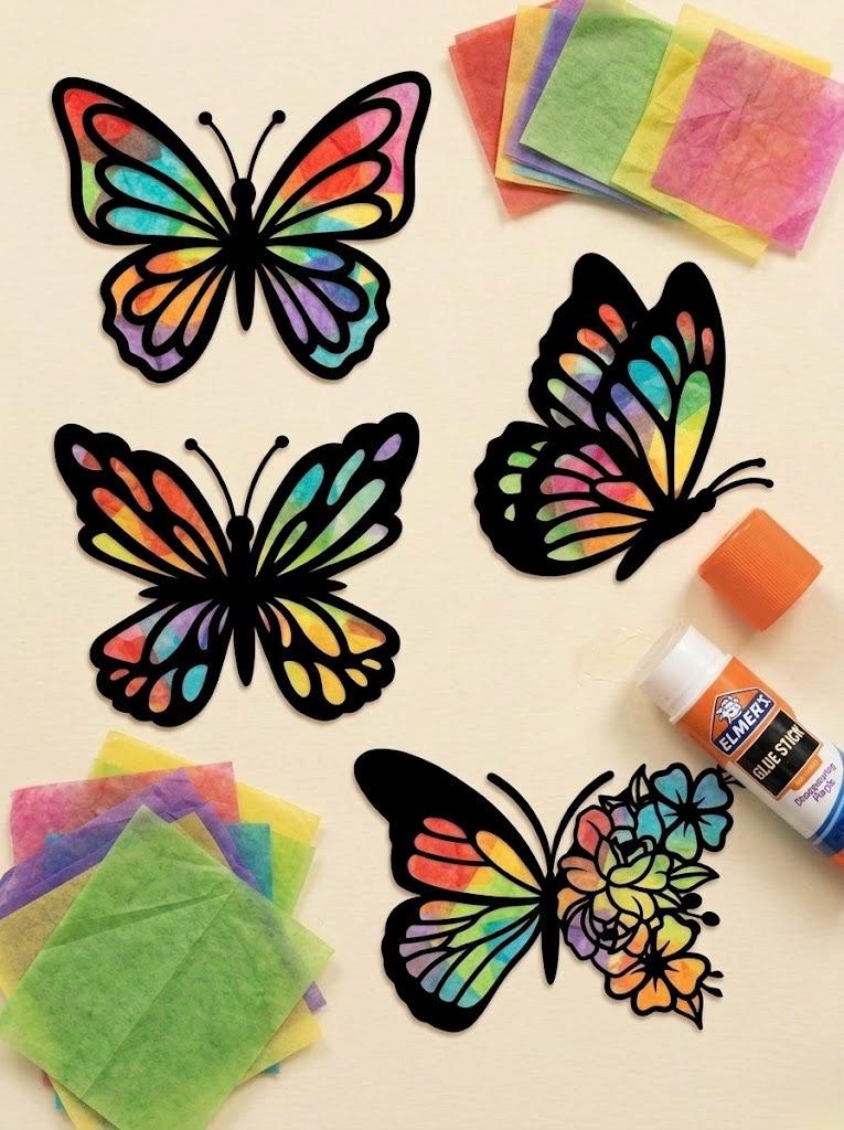 33 Flutter into Fun: Best Butterfly Craft Kits for Kids 16 Butterfly Suncatcher Craft Kit, Kids Window Art Party Favors with…