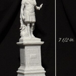 3D Printed Julius Caesar 7.5” Statue – Neoclassical Roman Decor