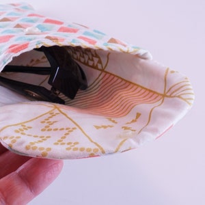 Quilted Glasses Case, Padded Sunglasses case with Snap Closure image 4