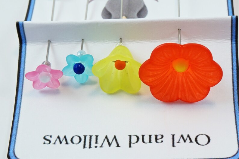 Sewing and Quilting Decorative Flower Pins, Flower Pincushion Pins for Sewing, Quilting or Scrapbook Embellishment, Includes Needle Case image 7