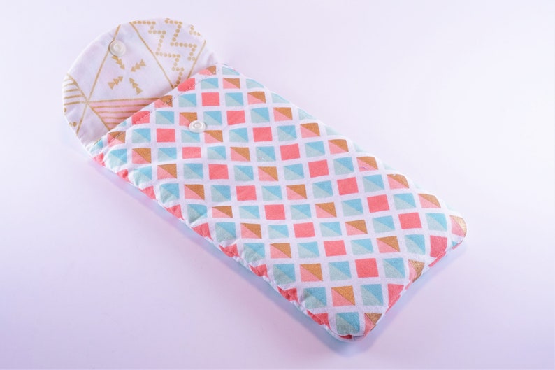 Quilted Glasses Case, Padded Sunglasses case with Snap Closure image 2