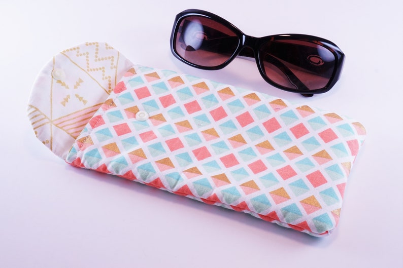 Quilted Glasses Case, Padded Sunglasses case with Snap Closure image 5