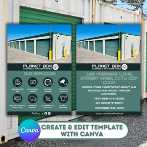Storage Flyer/Editable Canva Self-Storage Template/A4 Universal Unit Rental Poster/DIY Moving & Space World Marketing/Storage unit flyer image 1