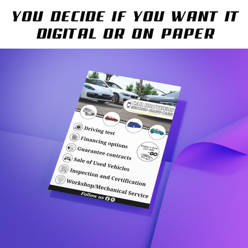 Car Dealership Flyer Template Canva, Editable Auto Sales Poster, Used