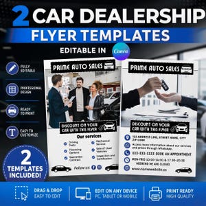 Car Sales Flyer, Editable Canva Template, Dealership Promo, Vehicle Of The Week, Inventory Showcase, A4, 2-Page