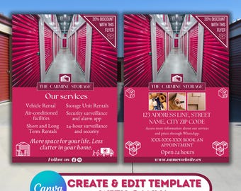 Storage Room Flyer/Editable Canva Storage Template/Premium Unit Rental A4/Boutique Business Storage Ad/Unit Storage flyer/Self-storage flyer