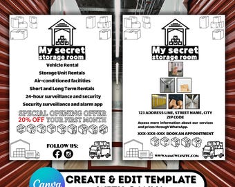 Storage Room Flyer/Editable Canva Private Storage Template/Secure Vault Rental A4/DIY Confidential Business Storage Ad/Self-storage flyer