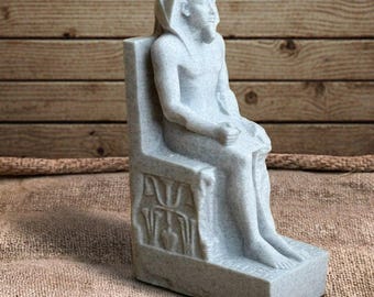 Egyptian Pharaoh Statue Garden Concrete Sculpture Ancient Egypt Figurine Outdoor Ornament Patio Decor Stone Pharaoh Historic Artifact Gift