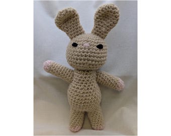 Crochet Rabbit Plush • Rabbit Stuffed Animal • Farm Animal Plush • Neutral Nursery Decor • Baby Shower Gift • Baby Gift