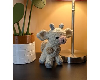 Handmade Crochet Cow • Farmhouse Shelf & Desk Decor