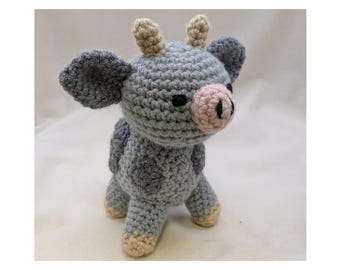Crochet Cow Plush • Cow Stuffed Animal • Farm Animal Plush • Neutral Nursery Decor • Baby Shower Gift • Baby Gift