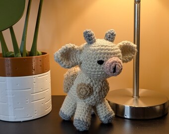 Handmade Crochet Cow • Farmhouse Shelf & Desk Decor