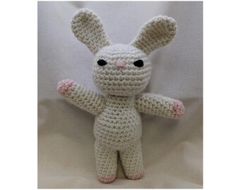 Crochet Rabbit Plush • Rabbit Stuffed Animal • Farm Animal Plush • Neutral Nursery Decor • Baby Shower Gift • Baby Gift