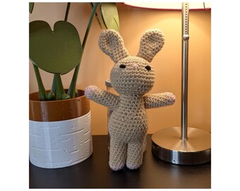 Handmade Crochet Rabbit • Farmhouse Shelf & Desk Decor