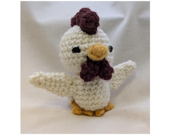 Crochet Hen • Handmade Farm Chicken Plush • Soft Neutral Farm Animal • Neutral Heirloom Style Decor
