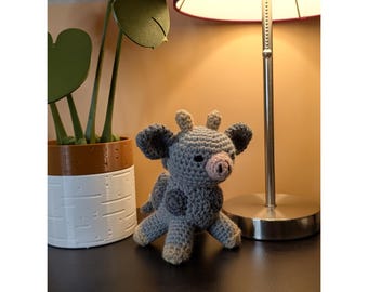 Handmade Crochet Cow • Farmhouse Shelf & Desk Decor