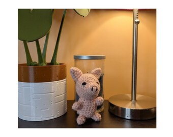 Crochet Pig Plush • Blush Pink Amigurumi Farm Animal Decor