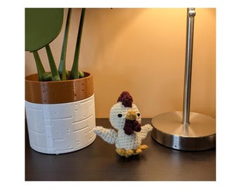 Handmade Crochet Hen Chicken • Farmhouse Shelf & Desk Decor