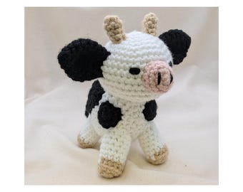 Crochet Cow Plush • Cow Stuffed Animal • Farm Animal Plush • Neutral Nursery Decor • Baby Shower Gift • Baby Gift