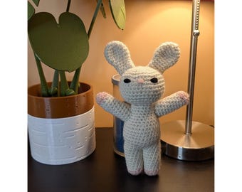Handmade Crochet Rabbit • Farmhouse Shelf & Desk Decor