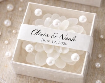 Minivelas personalizadas para bodas, recuerdos de boda para invitados al por mayor, recuerdos para despedidas de soltera, decoración rústica para bodas, vela floral con perlas.