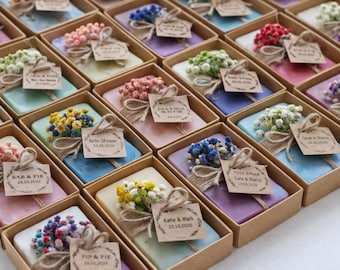 Personalized Wedding Soap Favors, Vegan Mini Soap, Wedding guest Soap, Bridal Shower Favors, Baby Shower gifts, Handmade, Baptism gift idea