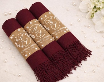 Pashminas personalizadas para regalos de despedida de soltera, chales para boda, idea de regalo para dama de honor, regalo para invitados de boda al por mayor, chal de boda,