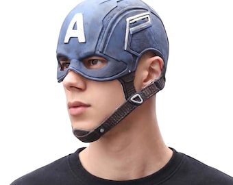 Captain America Latex Mask Adult Superhero Cosplay Helmet Halloween Costume