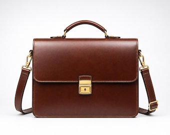 Handmade Genuine Leather Laptop Bag | Mens Briefcase Messenger Work Bag