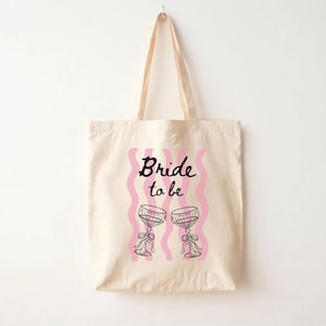 Bride To Be Tote Bag, Canvas Wedding Day Gift, Bride Jute, Hen Party, Bachelorette Accessory, Bridal Shower Present, Future Mrs gift
