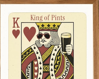 キング・オブ・パイント トランププリント | 面白いホームバー装飾 | ビール好きへのギフト | 男の隠れ家ウォールアート | ビールポスター | スタウト デジタルダウンロード