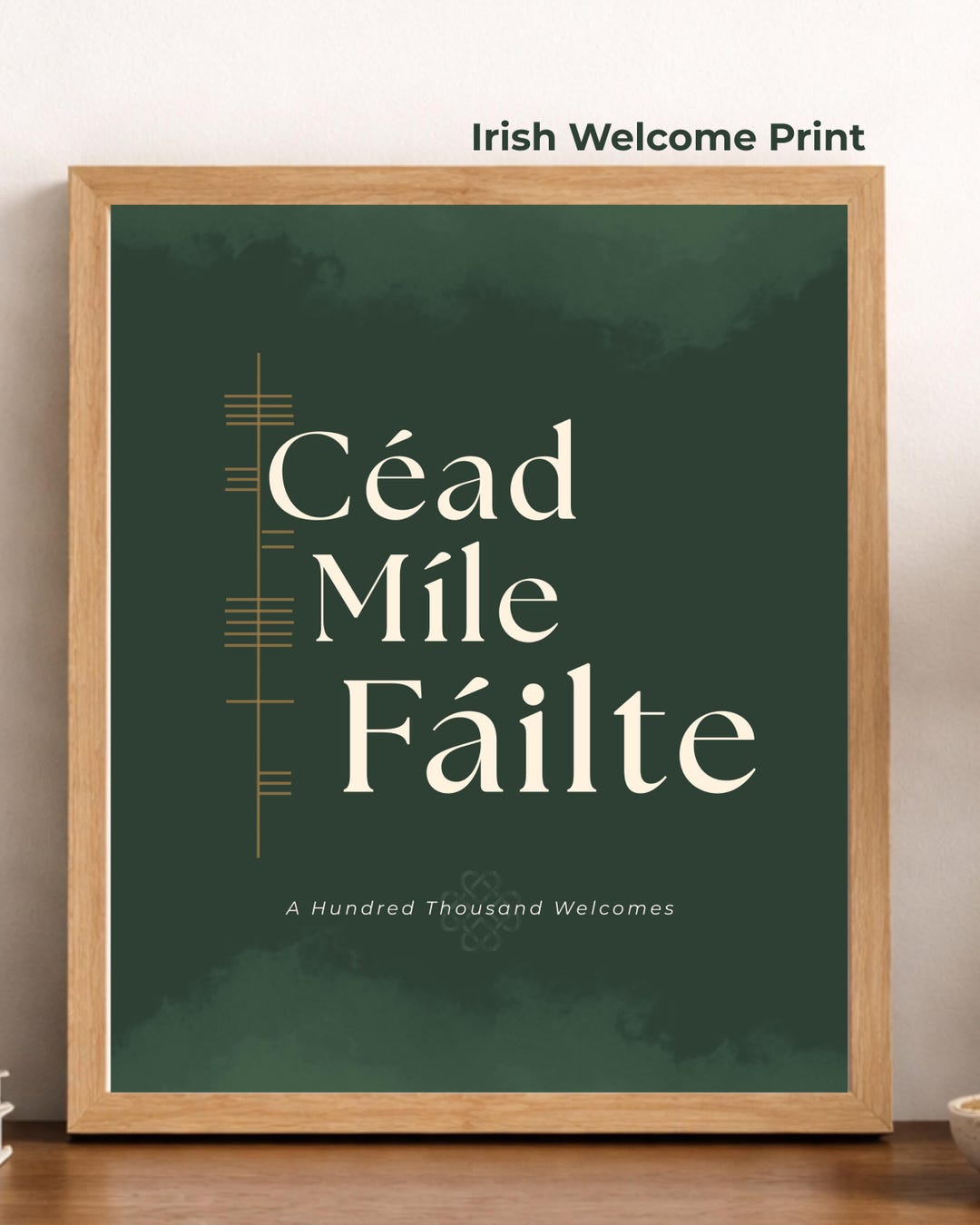 Welcome In Irish Language Cead Mile Failte, Irish Welcome Sign, Ireland Wall Art, Irish Heritage ...