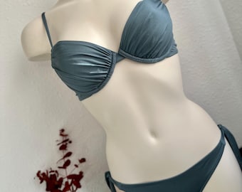 La Perla Bikini Set Petrol Blue – Luxury Italian Push Up Bikini set