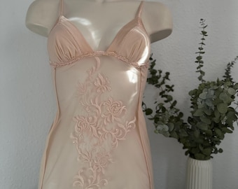 La Perla Nude Embroidered Slip Dress Sheer Mesh Luxury Nightwear