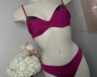 La Perla Fuchsia Couture Bikini Set – Beaded Panel Design