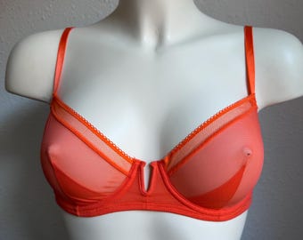 La Perla Studio Sheer Mesh Bra — Vibrant Orange — Luxury Designer Lingerie — New With Tags