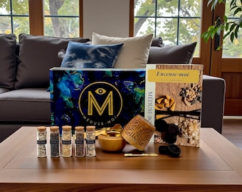 Kit Encense-Moi - Kit Encens en Grains Naturels – 5 Résines avec brûle-encens et guide illustré – Rituel purification et ambiance