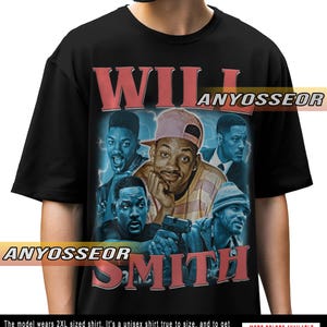Will Smith Shirt Collage Graphic Tee, Vintage 90s Bootleg Retro Shirt SR093