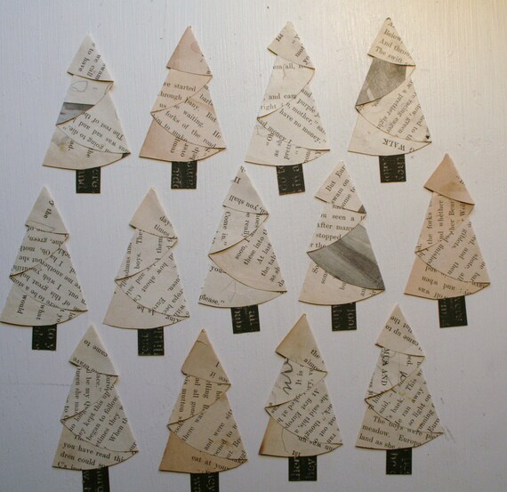Items similar to Vintage Paper Christmas Trees Embellishment on Etsy