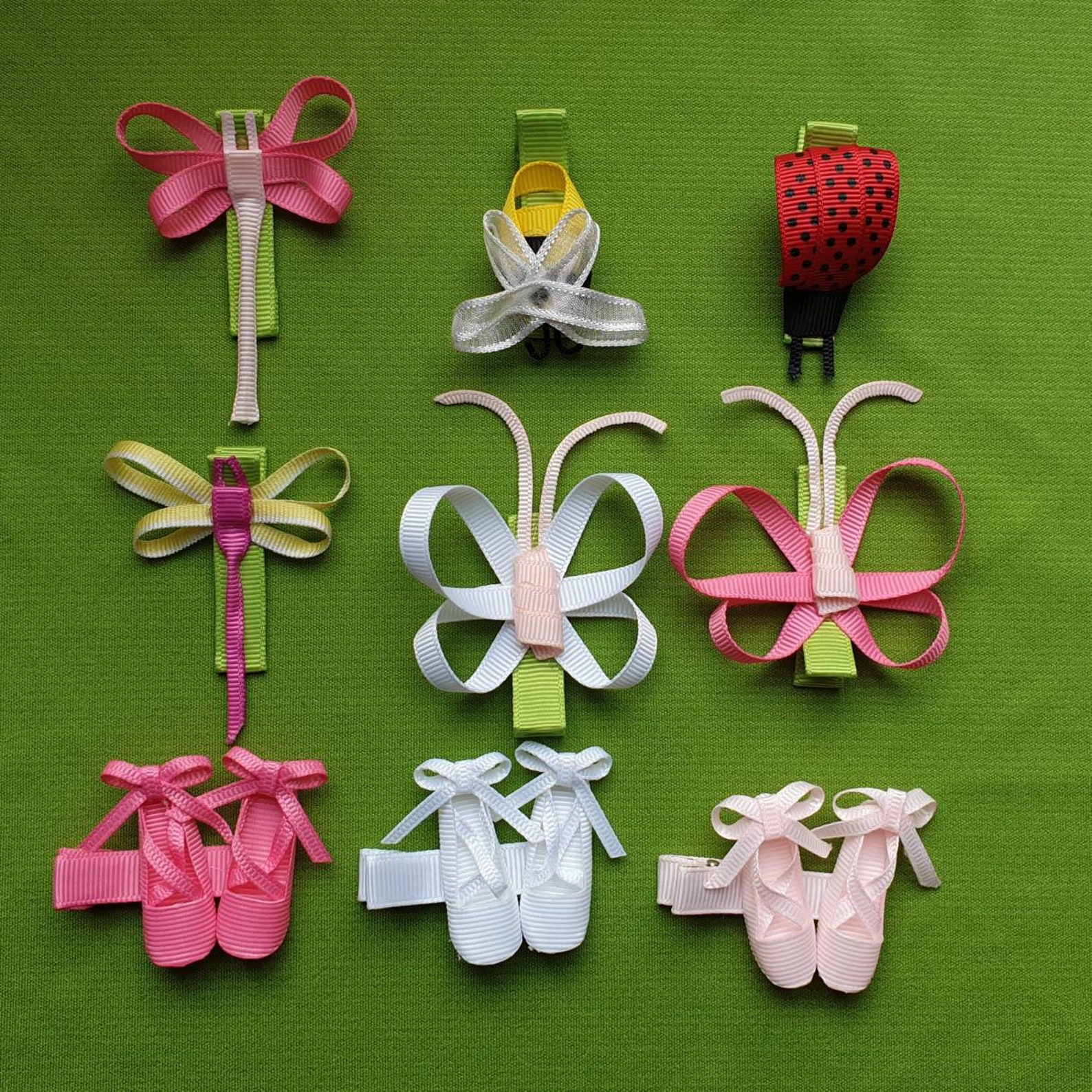 ribbon sculpture hair clip ladybird/ bumble bee/ dance shoes/ ballet shoes/ dragonfly/ butterfly