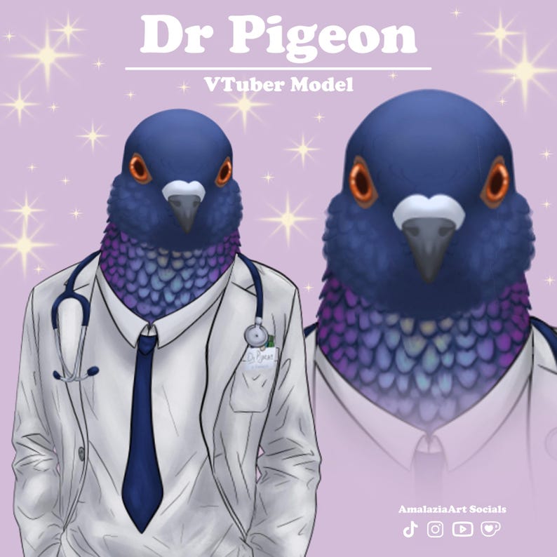 Drpigeon Funny Vtuber Avatar Model | Beginner Friendly | Human-made ...