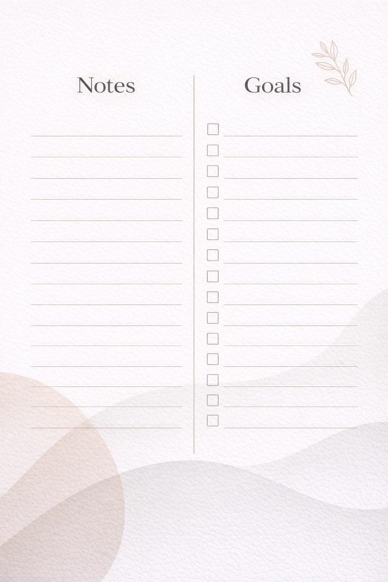 Minimalist Weekly Planner Printable | Goals & Notes (US Letter PDF ...