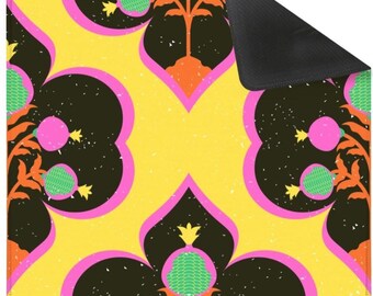 Bright and Bold Mahjong Mat – Yellow, Hot Pink, Lime Green Print