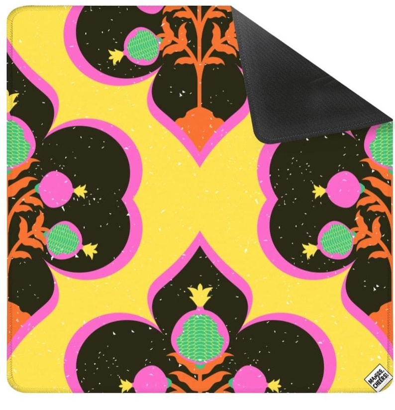 50% off PROMO CODE GEMINISEASON Bright and Bold Mahjong Mat – Yellow, Hot Pink, Lime Green Print bild 1