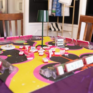 50% off PROMO CODE GEMINISEASON Bright and Bold Mahjong Mat – Yellow, Hot Pink, Lime Green Print bild 7