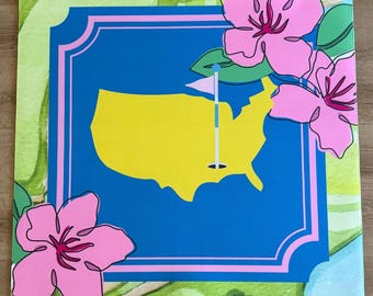 Green and Pink Golf Mahjong Mat